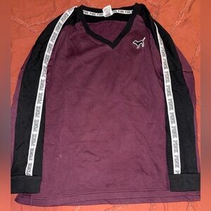 PINK Victoria's Secret Purple/Burgundy and Black Women's Sweater